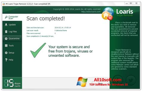 Screenshot Trojan Remover per Windows 10