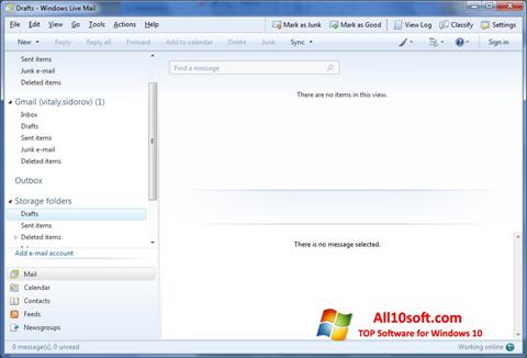 Screenshot Windows Live Mail per Windows 10
