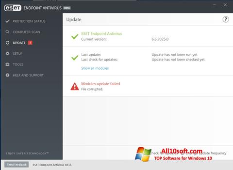Screenshot ESET Endpoint Antivirus per Windows 10