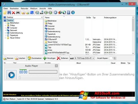 Screenshot CDBurnerXP per Windows 10