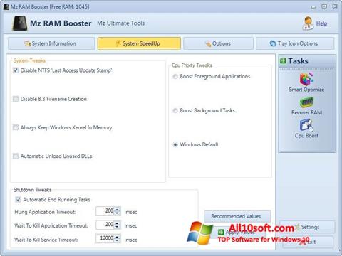 Screenshot Mz RAM Booster per Windows 10