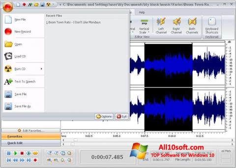 Screenshot Free Audio Editor per Windows 10