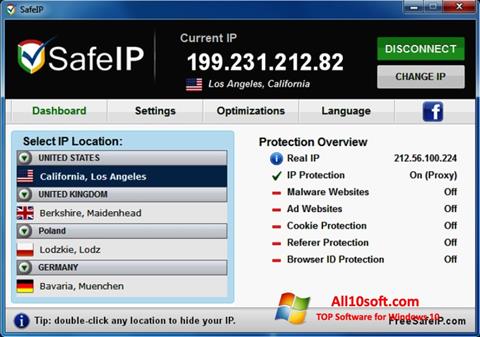 Screenshot SafeIP per Windows 10