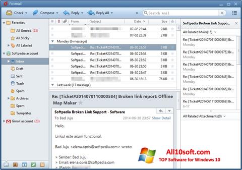 Screenshot FoxMail per Windows 10