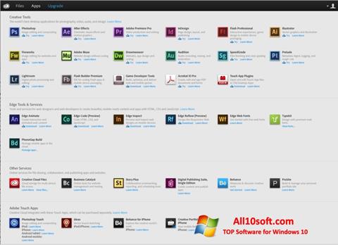 Screenshot Adobe Creative Cloud per Windows 10