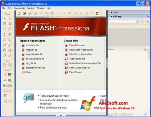 Screenshot Macromedia Flash Player per Windows 10