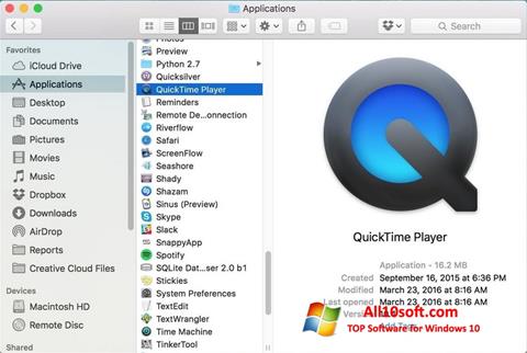 Screenshot QuickTime Pro per Windows 10