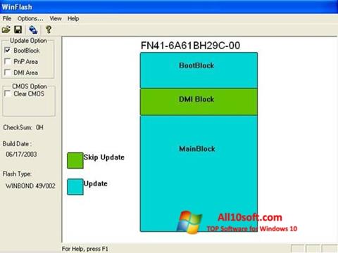 Screenshot WinFlash per Windows 10