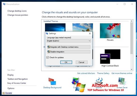 Screenshot Personalization Panel per Windows 10