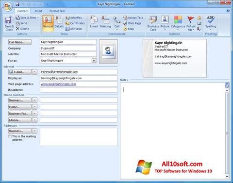 Screenshot Microsoft Outlook per Windows 10