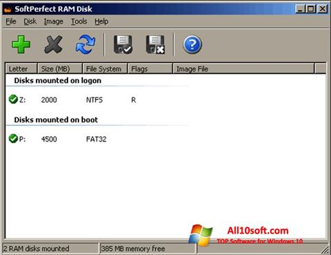 Screenshot SoftPerfect RAM Disk per Windows 10