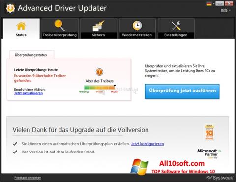 Screenshot Advanced Driver Updater per Windows 10