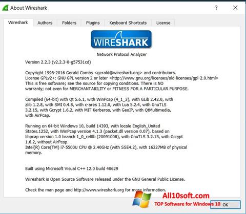 Screenshot Wireshark per Windows 10