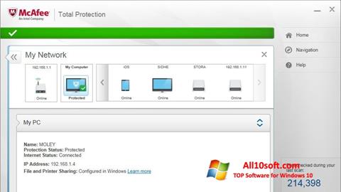 Screenshot McAfee Total Protection per Windows 10