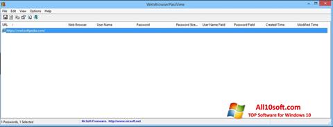 Screenshot WebBrowserPassView per Windows 10