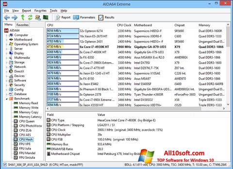 Screenshot AIDA32 per Windows 10