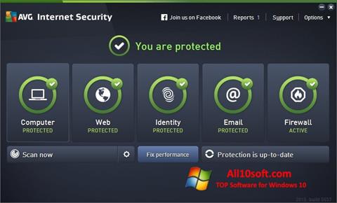 Screenshot AVG Internet Security per Windows 10