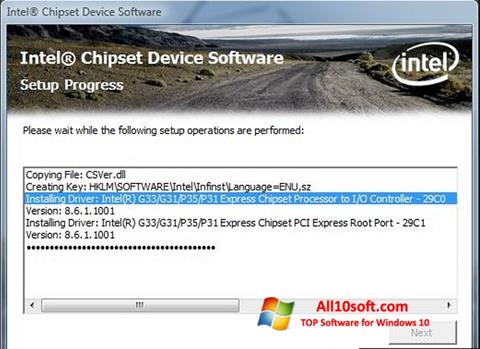 Screenshot Intel Chipset Device Software per Windows 10
