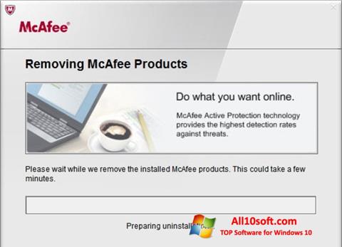 Screenshot McAfee Consumer Product Removal Tool per Windows 10