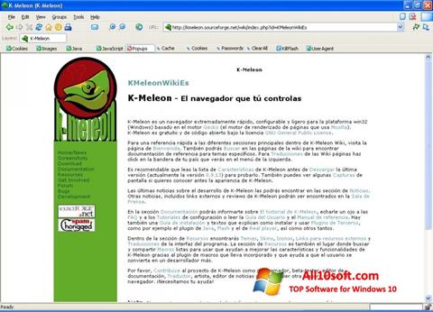 Screenshot K-Meleon per Windows 10