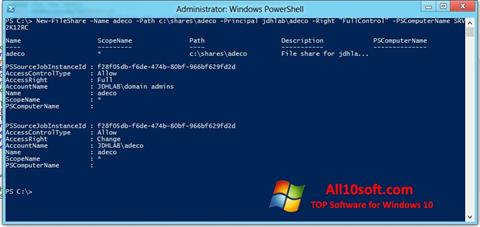Screenshot Windows PowerShell per Windows 10